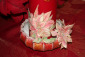 Candela con decoupage per Natale