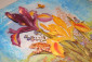 Particolari del piatto iris paper sculpture