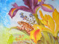 Particolari del piatto iris paper sculpture